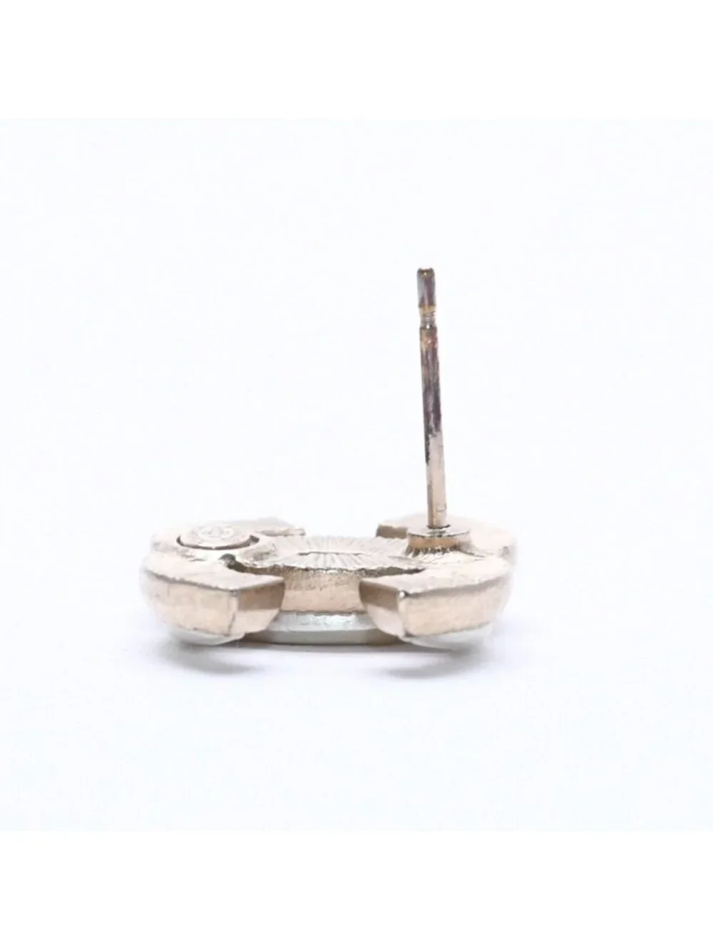 Chanel CC Logo Single Earrings Metal Silver Gold Bicolor